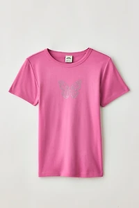 Butterfly Rhinestone Graphic Baby Tee