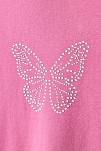Butterfly Rhinestone Graphic Baby Tee