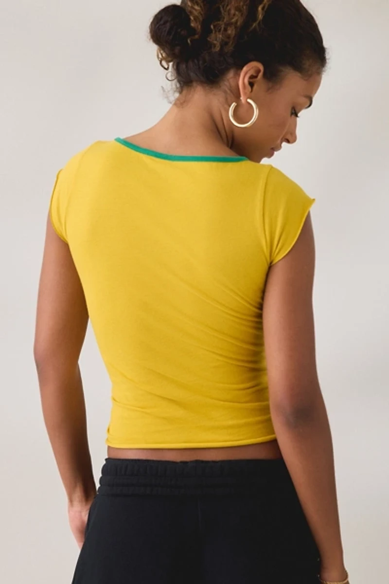 Brazil Graphic Scoop Neck Baby Tee