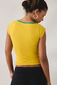 Brazil Graphic Scoop Neck Baby Tee