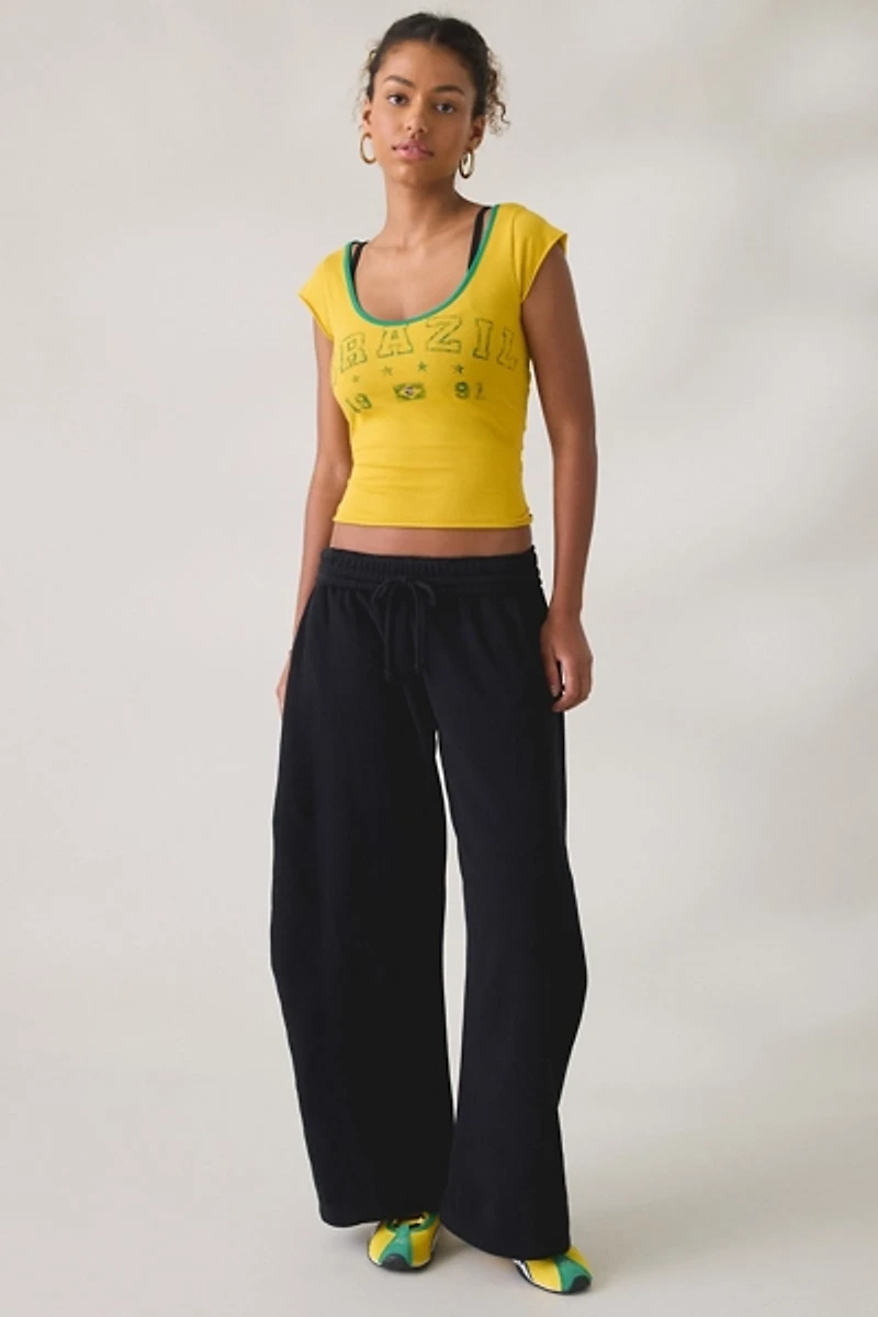 Brazil Graphic Scoop Neck Baby Tee