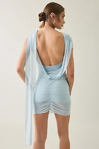 I.AM.GIA. Ottoline Asymmetric Draped Open-Back Mini Dress
