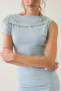 I.AM.GIA. Ottoline Asymmetric Draped Open-Back Mini Dress