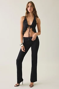 I.AM.GIA. Portia Split-Front Flyaway Ruffle Halter Top