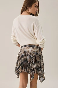 Another Girl Check Hanky Hem Mini Skirt