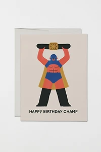Red Cap Happy Birthday Champ Greeting Card
