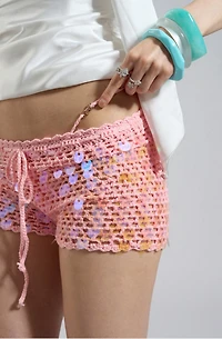 Sparkl Crochet Sequin Shorts