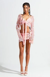 Sparkl Crochet Sequin Mini Skirt