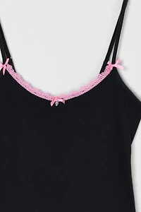 Vintage Y2k Black & Pink Lacy Mini Dress