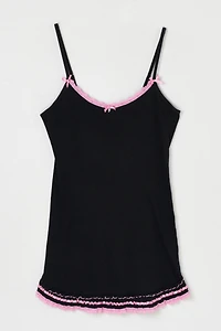 Vintage Y2k Black & Pink Lacy Mini Dress