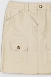 Vintage Y2k Khaki Cargo Mini Skirt