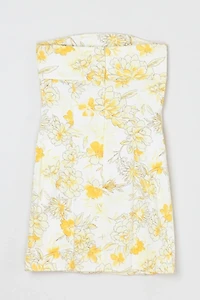 Vintage Y2k Strapless Printed Mini Dress with Tie
