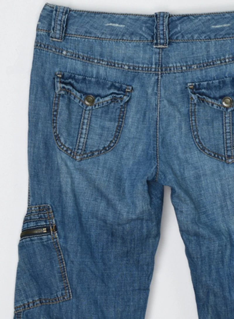 Vintage Y2k Cropped Cargo Jeans