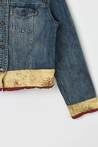 Vintage 90s Tapestry-Edged Denim Jacket