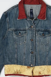 Vintage 90s Tapestry-Edged Denim Jacket