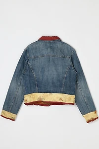 Vintage 90s Tapestry-Edged Denim Jacket