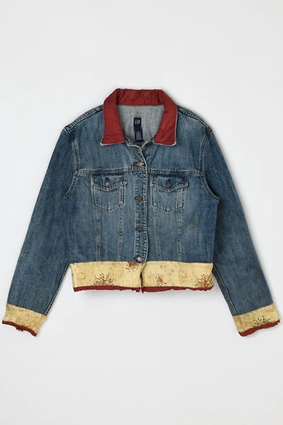 Vintage 90s Tapestry-Edged Denim Jacket