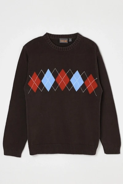 Vintage Y2k Dark Brown Argyle Sweater