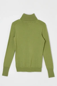 Vintage Y2k Light Green Merino Turtleneck Sweater