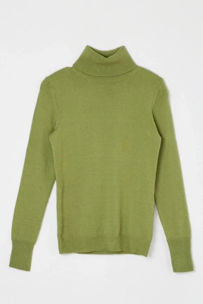 Vintage Y2k Light Green Merino Turtleneck Sweater