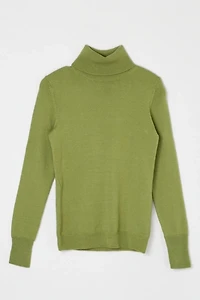 Vintage Y2k Light Green Merino Turtleneck Sweater