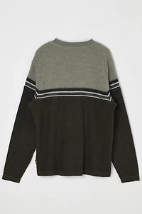 Vintage Y2k Olive & Moss Striped Fleece Sweatshirt