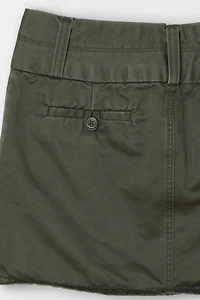 Vintage Y2k Dark Green Twill Mini Skirt