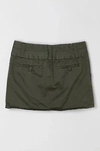 Vintage Y2k Dark Green Twill Mini Skirt