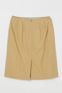 Vintage Y2k Khaki Midi Skirt with Flower Cutouts