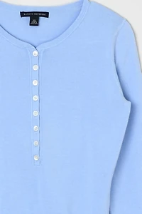 Vintage Y2k Buttoned Sky-Blue Light Sweater