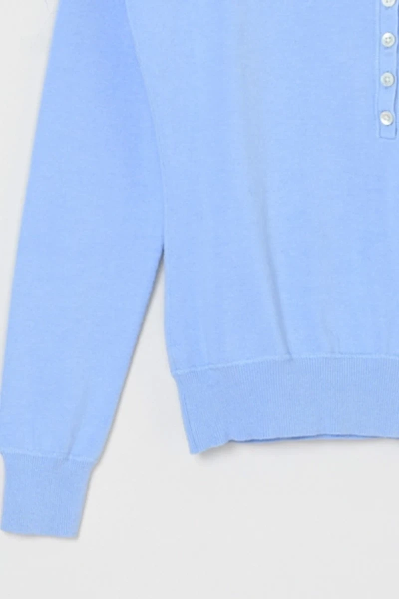Vintage Y2k Buttoned Sky-Blue Light Sweater