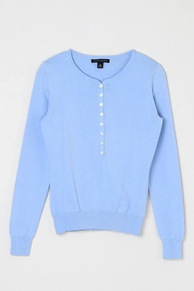 Vintage Y2k Buttoned Sky-Blue Light Sweater