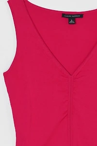 Vintage Y2k Deep Pink Ruched Knit Top