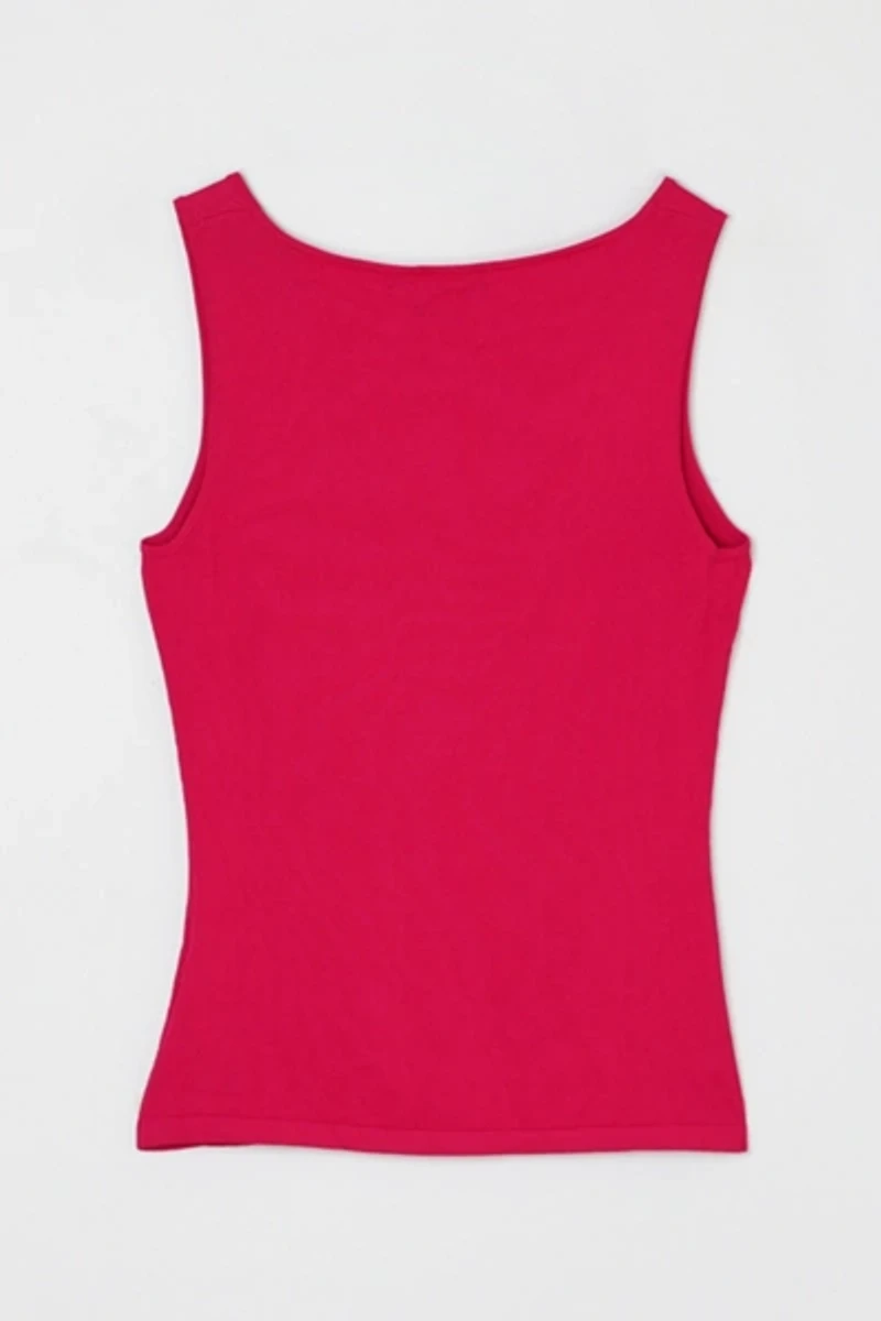 Vintage Y2k Deep Pink Ruched Knit Top