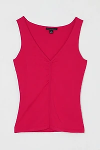 Vintage Y2k Deep Pink Ruched Knit Top