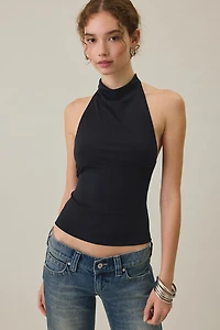 UO The Moment Backless High Cowl Neck Halter Top