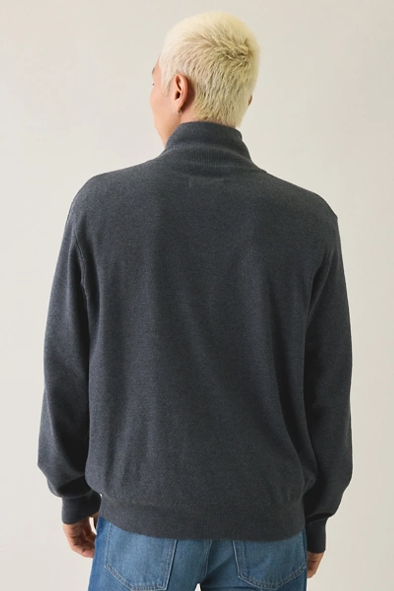 UO Textured Wool-Blend Knit Quarter-Zip Sweater