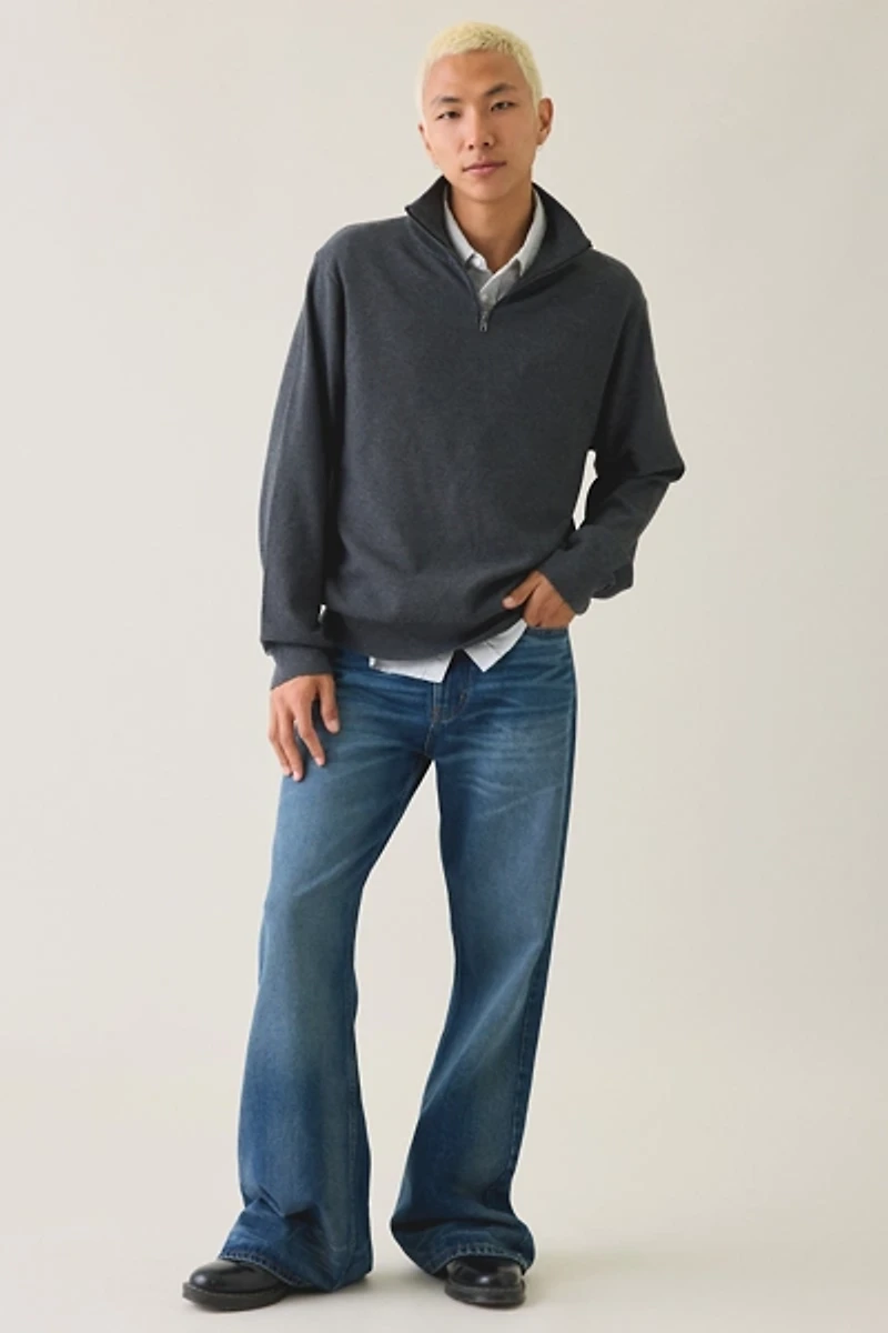 UO Textured Wool-Blend Knit Quarter-Zip Sweater