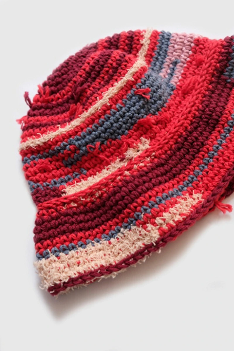 MARVES new york Upcycled Crochet Bucket-Bowler Hat