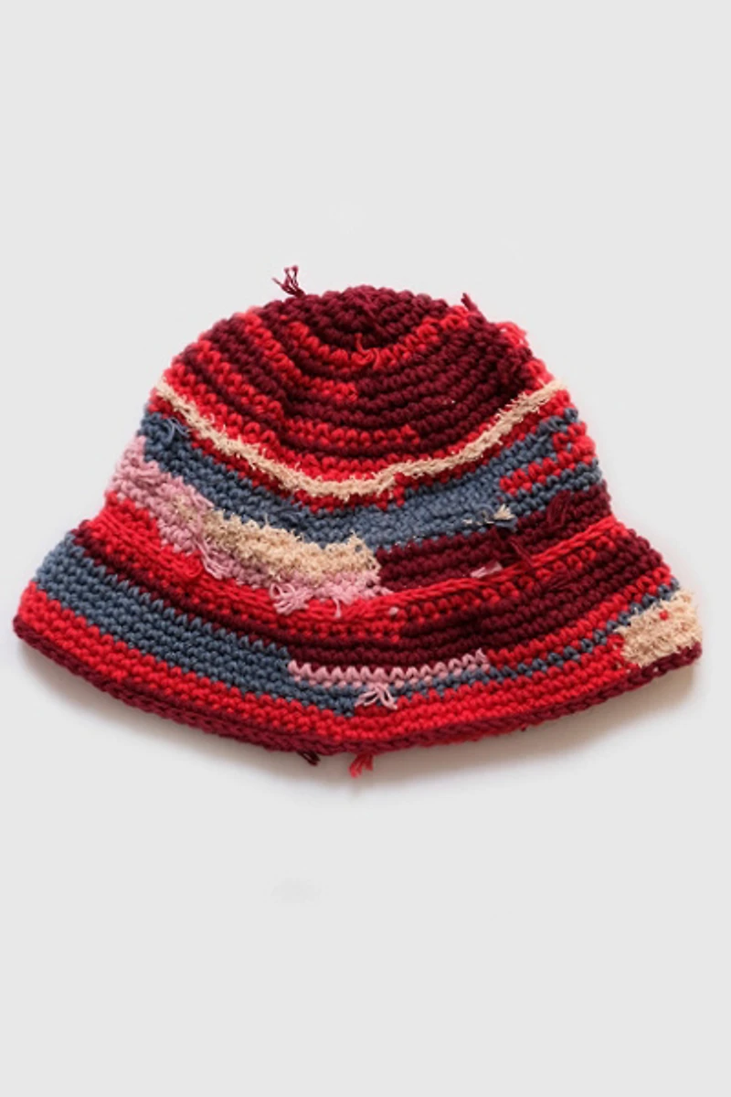 MARVES new york Upcycled Crochet Bucket-Bowler Hat