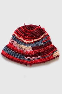 MARVES new york Upcycled Crochet Bucket-Bowler Hat