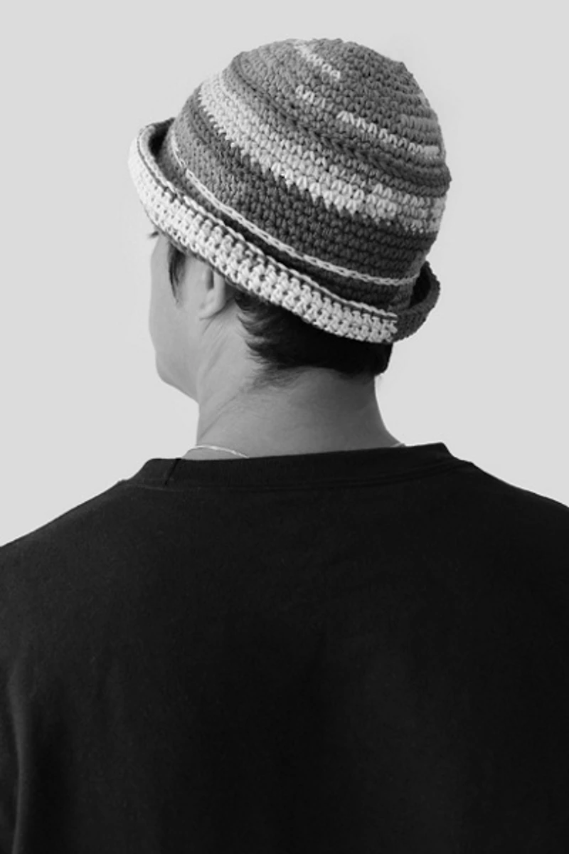 MARVES new york Upcycled Crochet Bucket-Bowler Hat