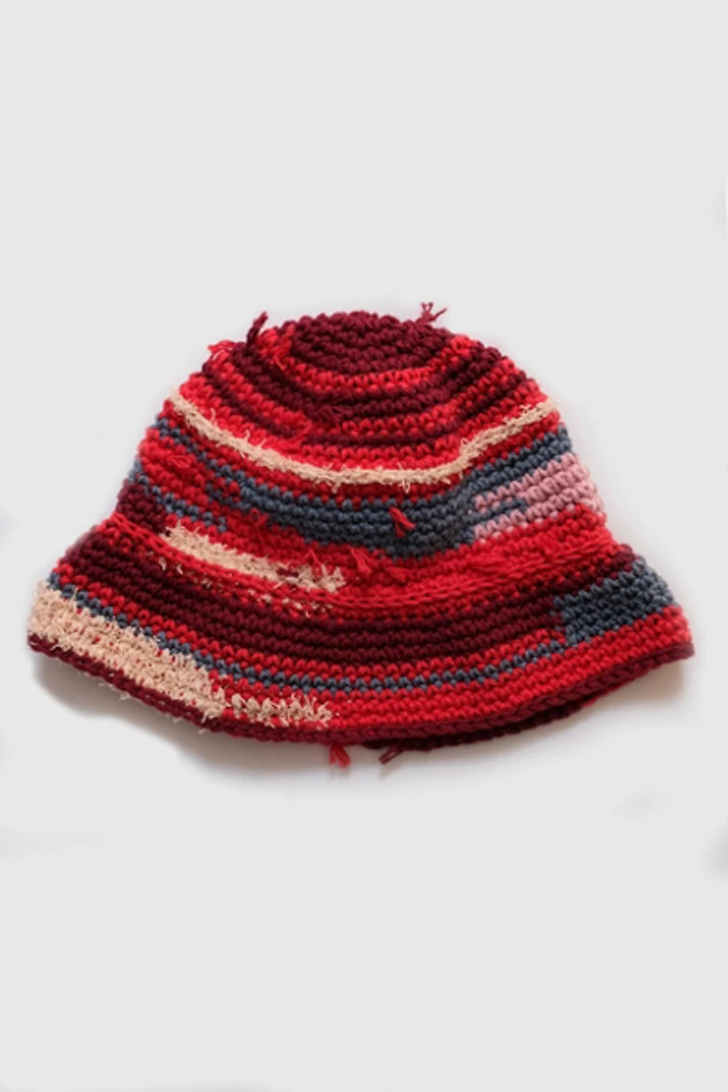 MARVES new york Upcycled Crochet Bucket-Bowler Hat