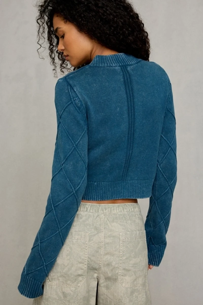 BDG Kellie Cadet Military Button Detail Sweater Jacket