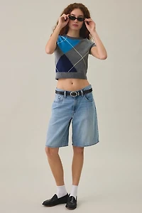 BDG So Soft Argyle Short Sleeve Sweater