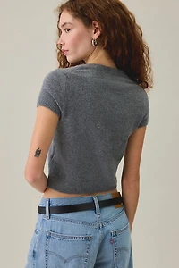 BDG So Soft Argyle Short Sleeve Sweater
