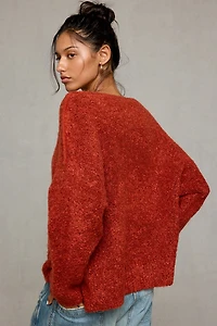 BDG Nola Boucle Oversized Boatneck Sweater