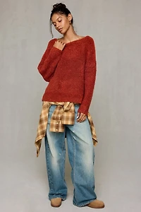 BDG Nola Boucle Oversized Boatneck Sweater