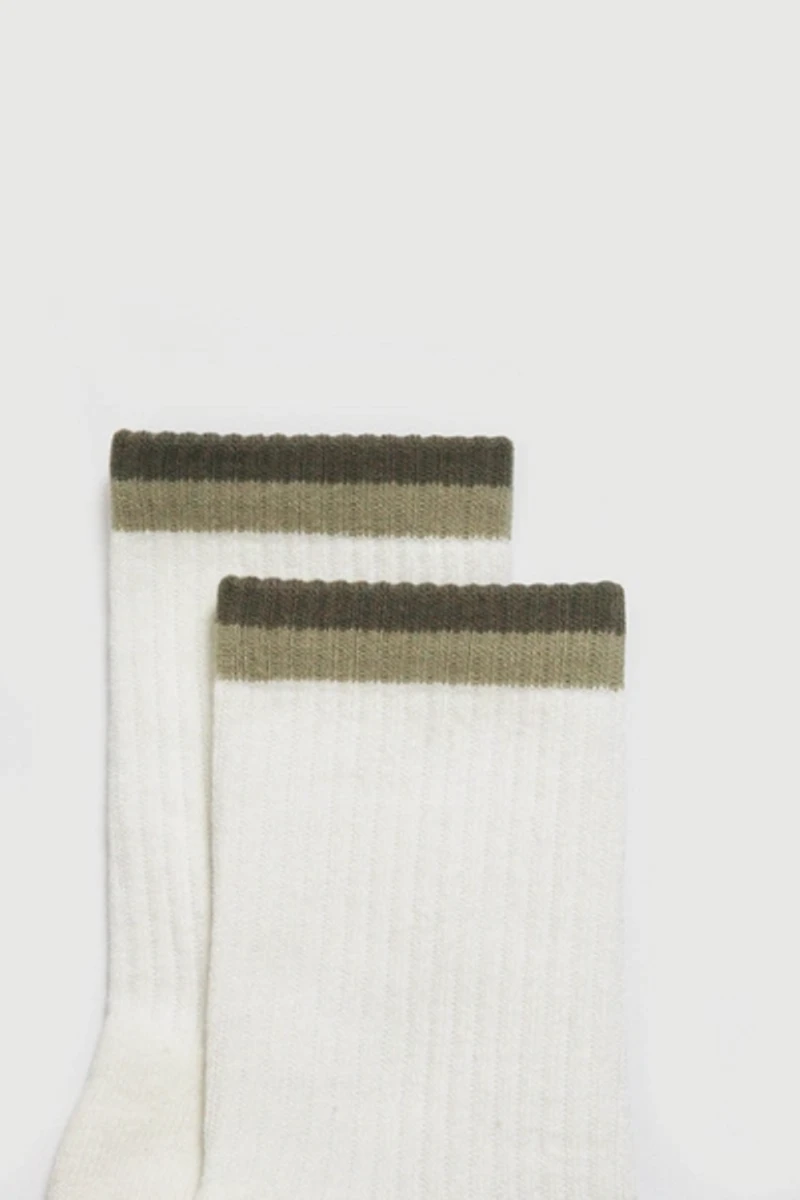 Fraise Striped Crew Pilates Grip Sock