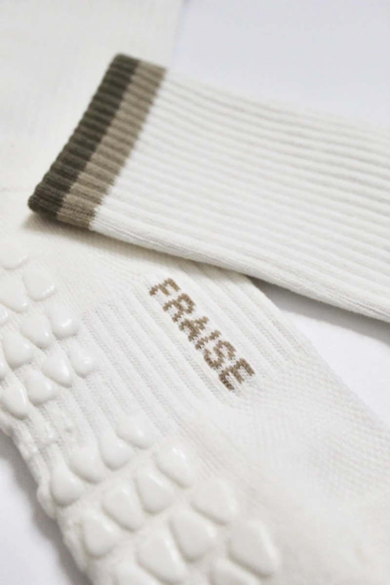 Fraise Striped Crew Pilates Grip Sock